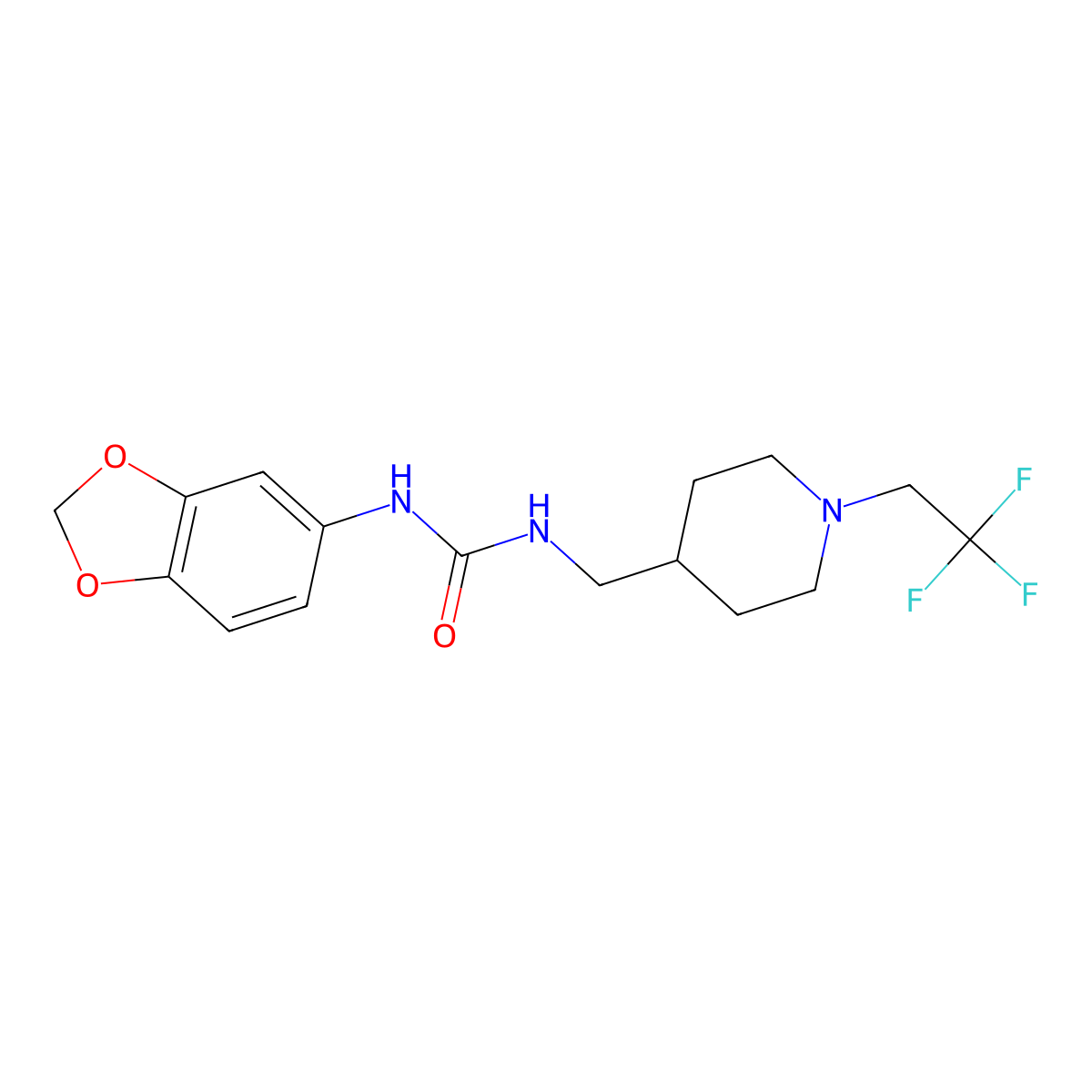 3-(2H-1,3-benzodioxol-5-yl)-1-{[1-(2,2,2-trifluoroethyl)piperidin-4-yl]methyl}urea molecular structure, CAS 2310124-85-5
