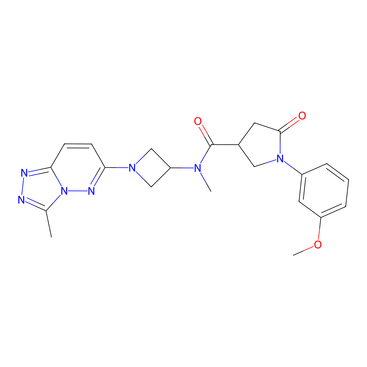 1-(3-methoxyphenyl)-N-methyl-N-(1-(3-methyl-[1,2,4]triazolo[4,3-b]pyridazin-6-yl)azetidin-3-yl)-5-oxopyrrolidine-3-carboxamide molecular structure, CAS 2310125-16-5