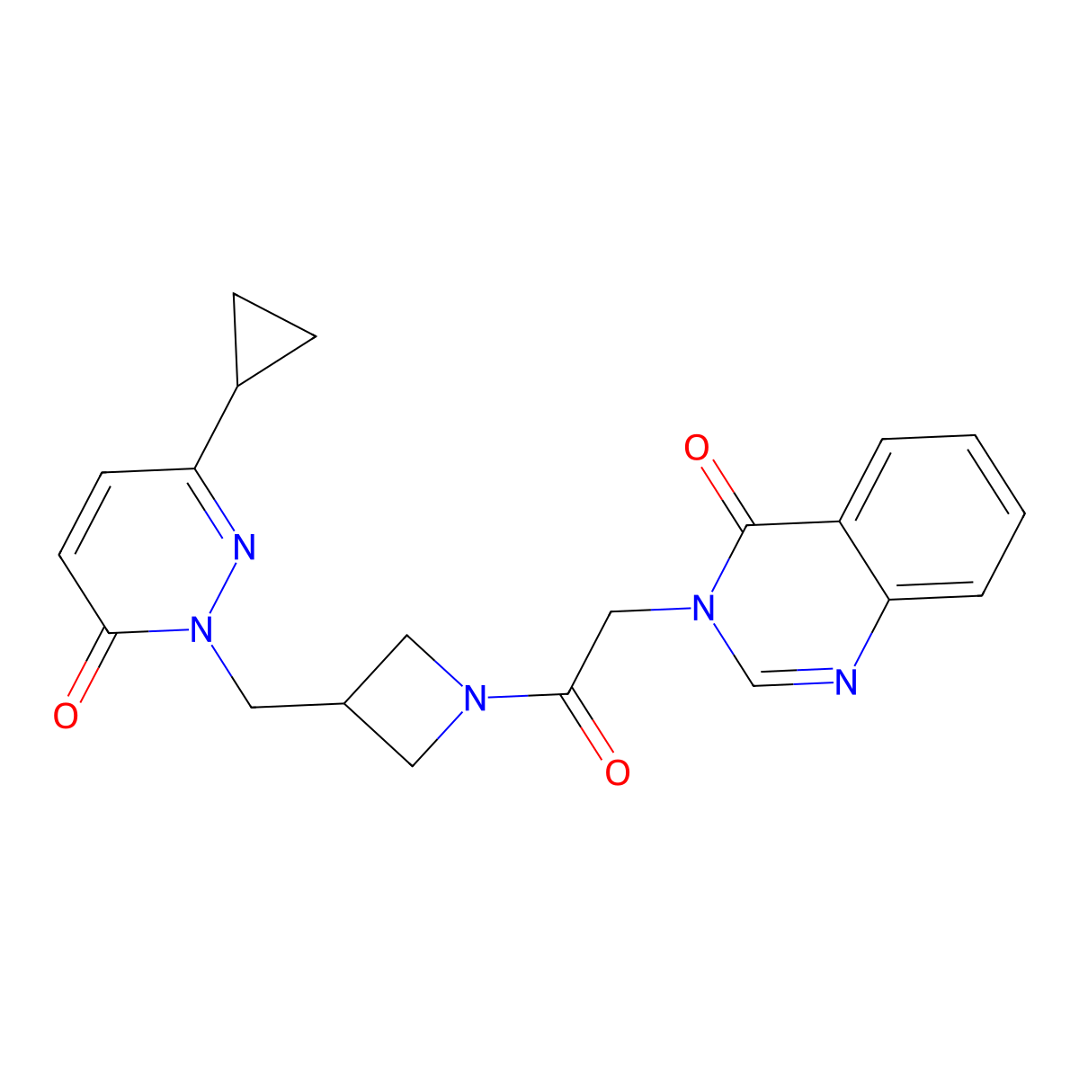 3-(2-{3-[(3-Cyclopropyl-6-oxo-1,6-dihydropyridazin-1-yl)methyl]azetidin-1-yl}-2-oxoethyl)-3,4-dihydroquinazolin-4-one molecular structure, CAS 2310125-26-7