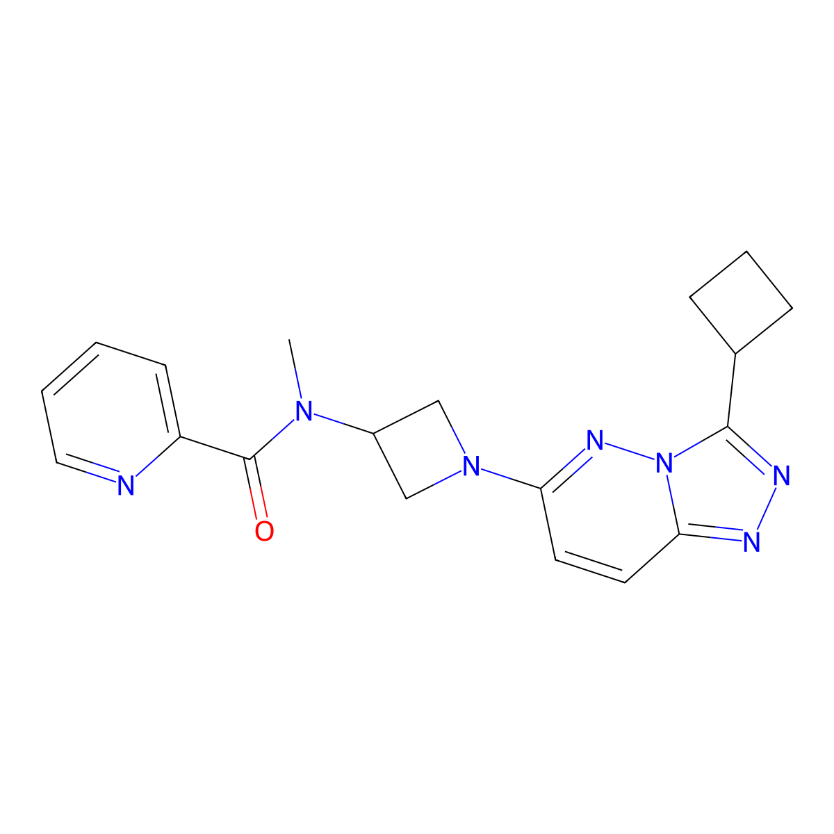 N-(1-{3-cyclobutyl-[1,2,4]triazolo[4,3-b]pyridazin-6-yl}azetidin-3-yl)-N-methylpyridine-2-carboxamide molecular structure, CAS 2310125-37-0