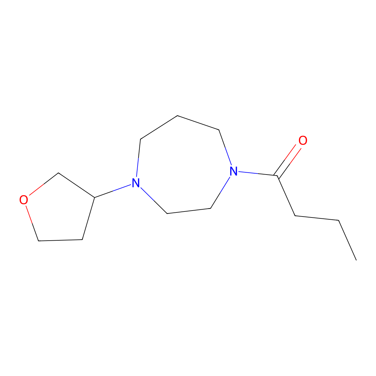 1-[4-(Oxolan-3-yl)-1,4-diazepan-1-yl]butan-1-one molecular structure, CAS 2310125-85-8