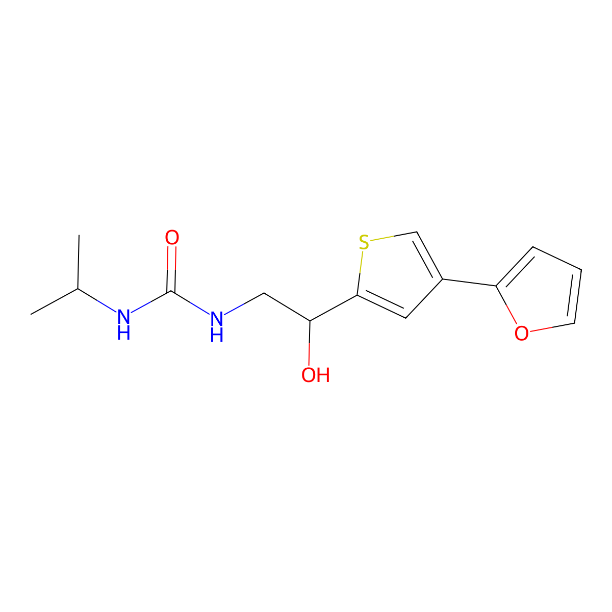 1-{2-[4-(Furan-2-yl)thiophen-2-yl]-2-hydroxyethyl}-3-(propan-2-yl)urea molecular structure, CAS 2310125-94-9