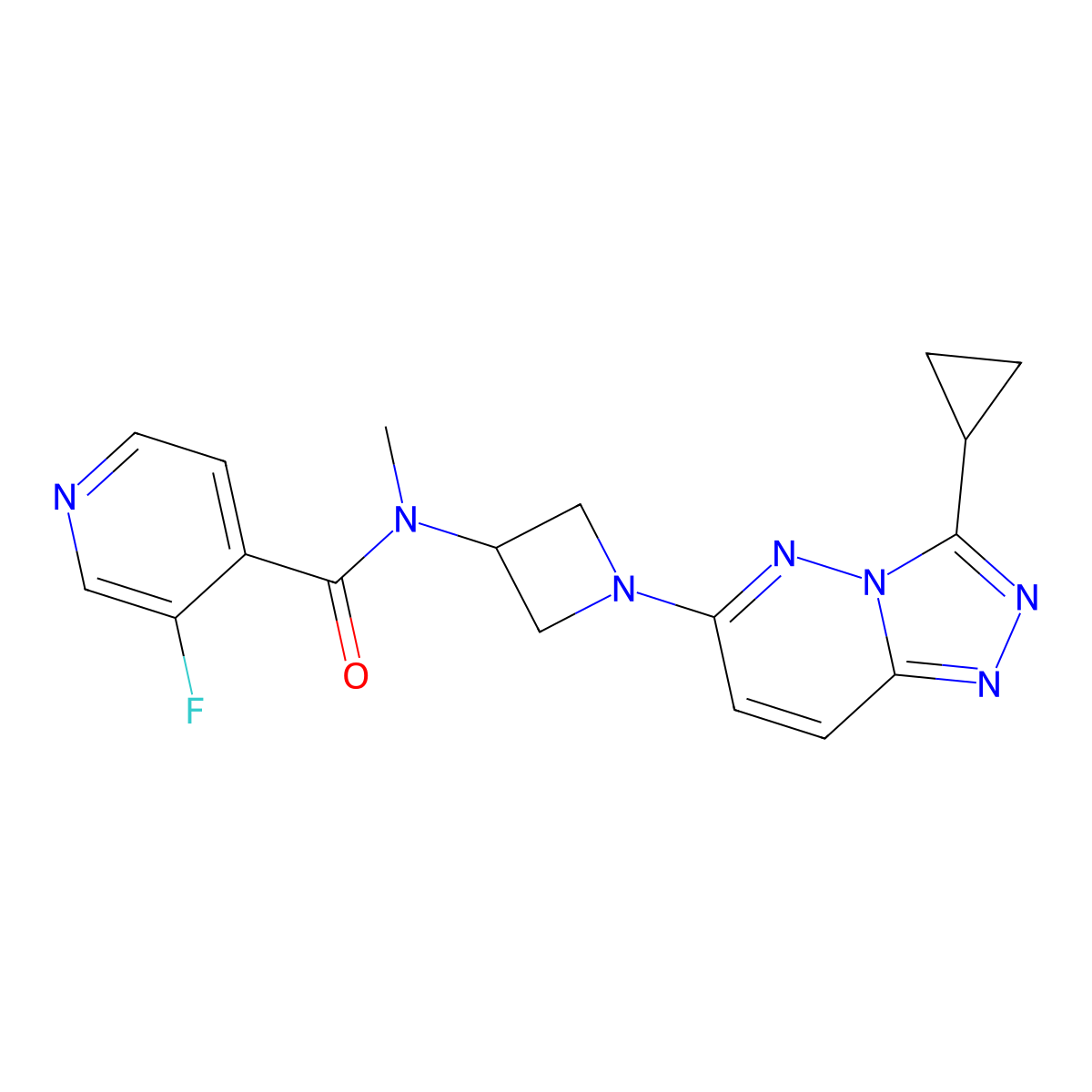 N-(1-{3-cyclopropyl-[1,2,4]triazolo[4,3-b]pyridazin-6-yl}azetidin-3-yl)-3-fluoro-N-methylpyridine-4-carboxamide molecular structure, CAS 2310126-00-0