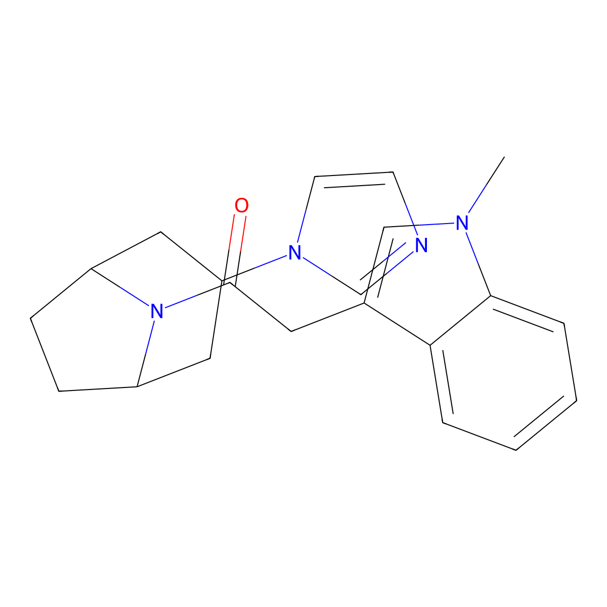 1-[3-(1H-imidazol-1-yl)-8-azabicyclo[3.2.1]octan-8-yl]-2-(1-methyl-1H-indol-3-yl)ethan-1-one molecular structure, CAS 2310126-26-0