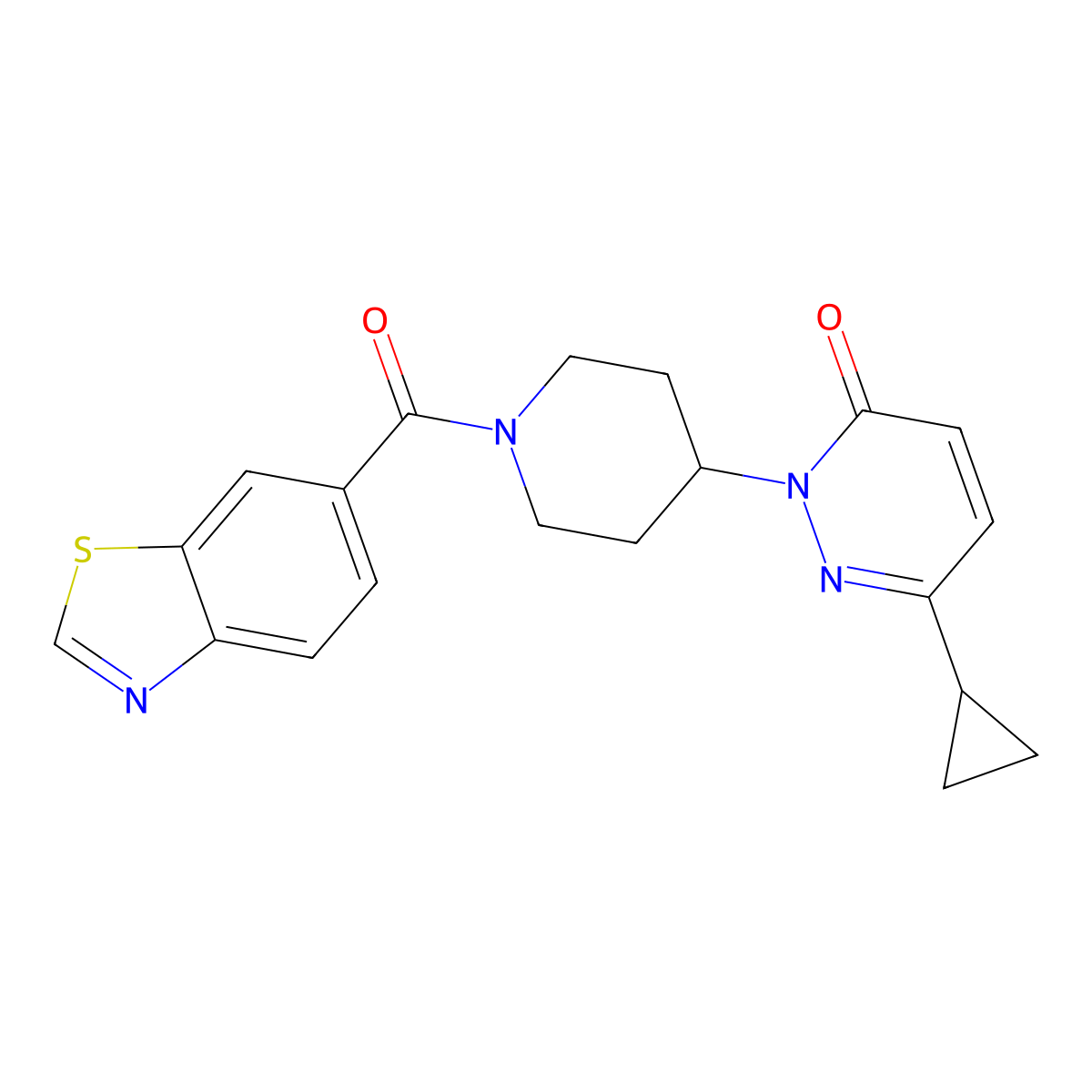 2-[1-(1,3-Benzothiazole-6-carbonyl)piperidin-4-yl]-6-cyclopropyl-2,3-dihydropyridazin-3-one molecular structure, CAS 2310126-96-4