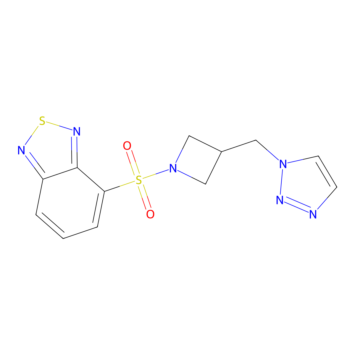 4-({3-[(1H-1,2,3-triazol-1-yl)methyl]azetidin-1-yl}sulfonyl)-2,1,3-benzothiadiazole molecular structure, CAS 2310127-47-8
