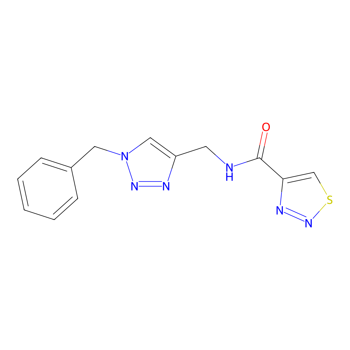 N-[(1-benzyl-1H-1,2,3-triazol-4-yl)methyl]-1,2,3-thiadiazole-4-carboxamide molecular structure, CAS 2310127-64-9