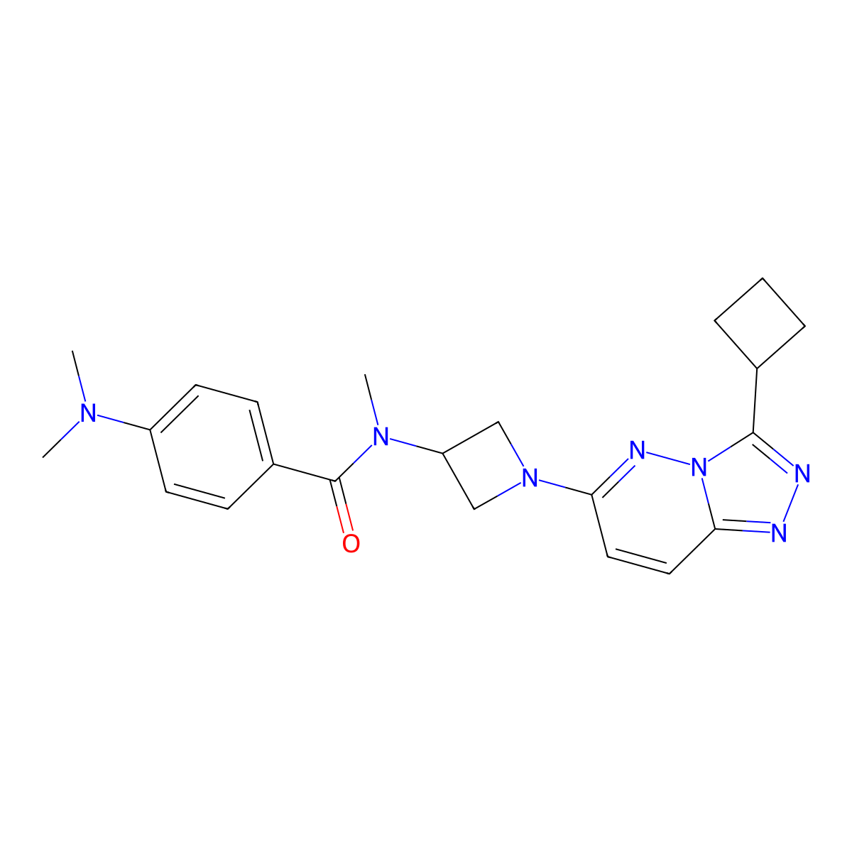 N-(1-{3-cyclobutyl-[1,2,4]triazolo[4,3-b]pyridazin-6-yl}azetidin-3-yl)-4-(dimethylamino)-N-methylbenzamide molecular structure, CAS 2310127-83-2