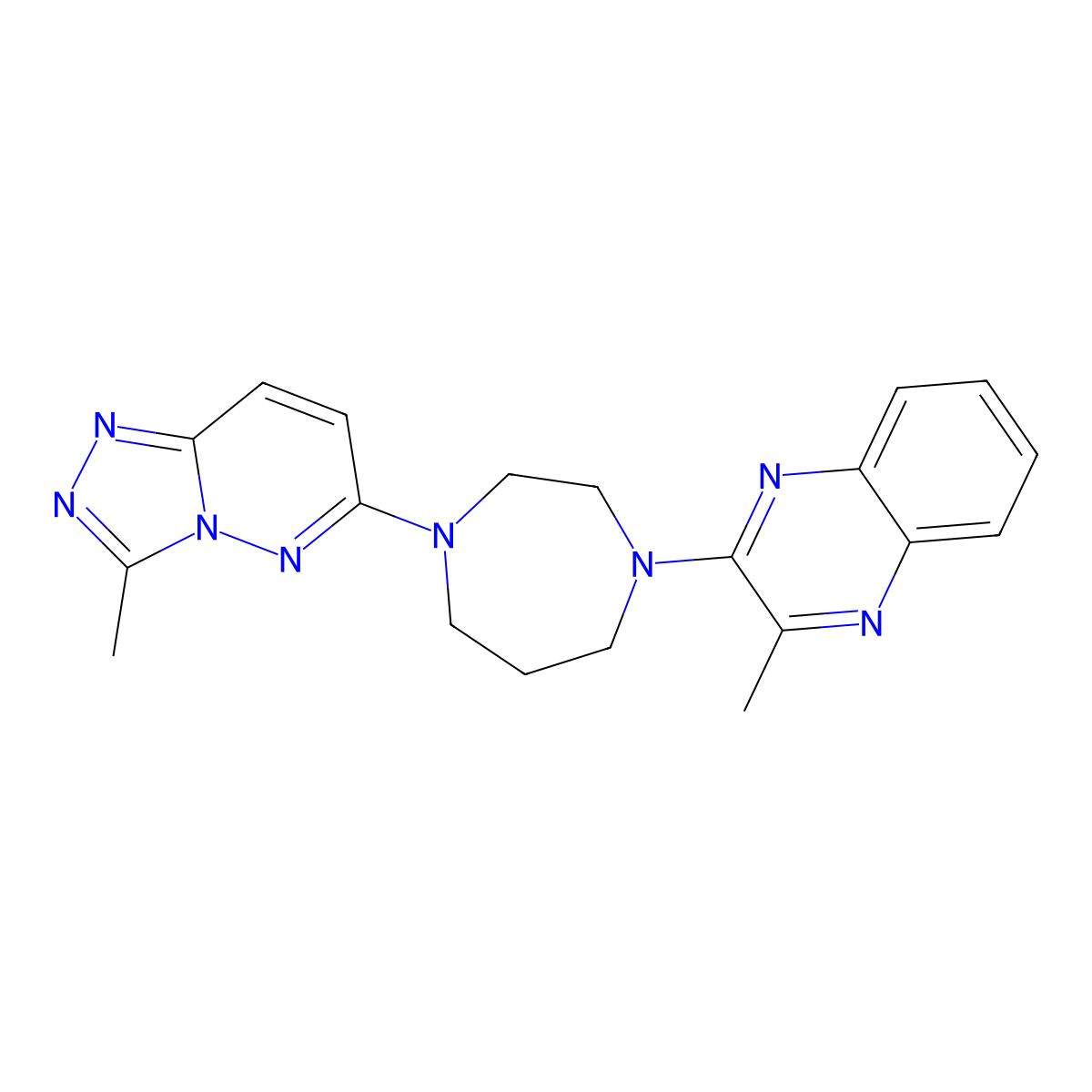 2-Methyl-3-(4-{3-methyl-[1,2,4]triazolo[4,3-b]pyridazin-6-yl}-1,4-diazepan-1-yl)quinoxaline molecular structure, CAS 2310128-98-2