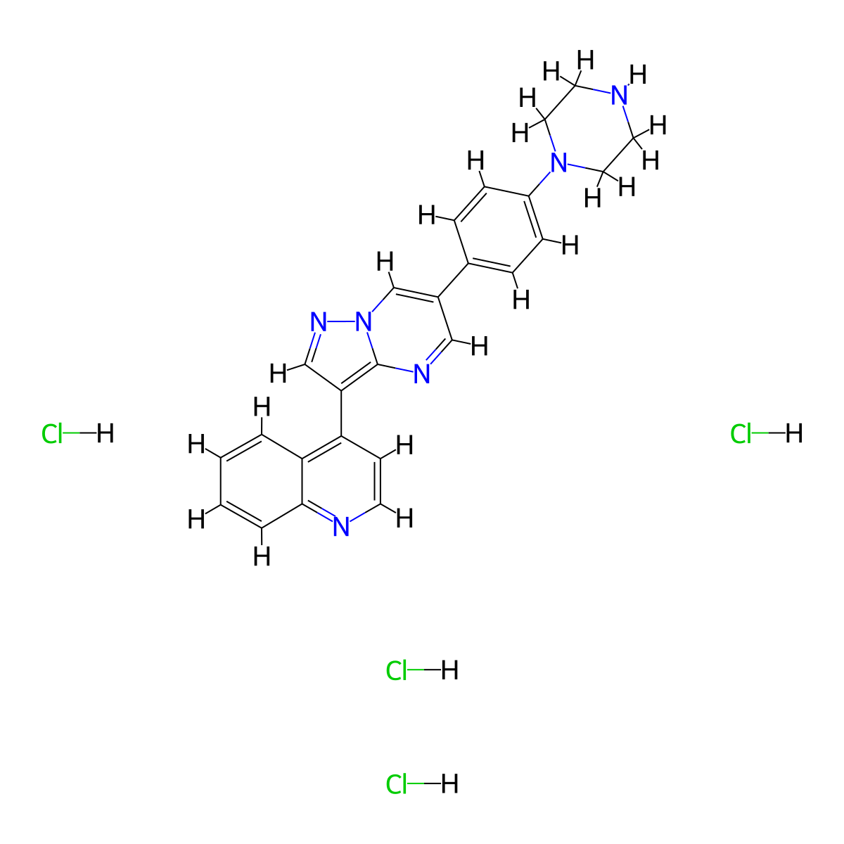 LDN193189 Tetrahydrochloride molecular structure, CAS 2310134-98-4