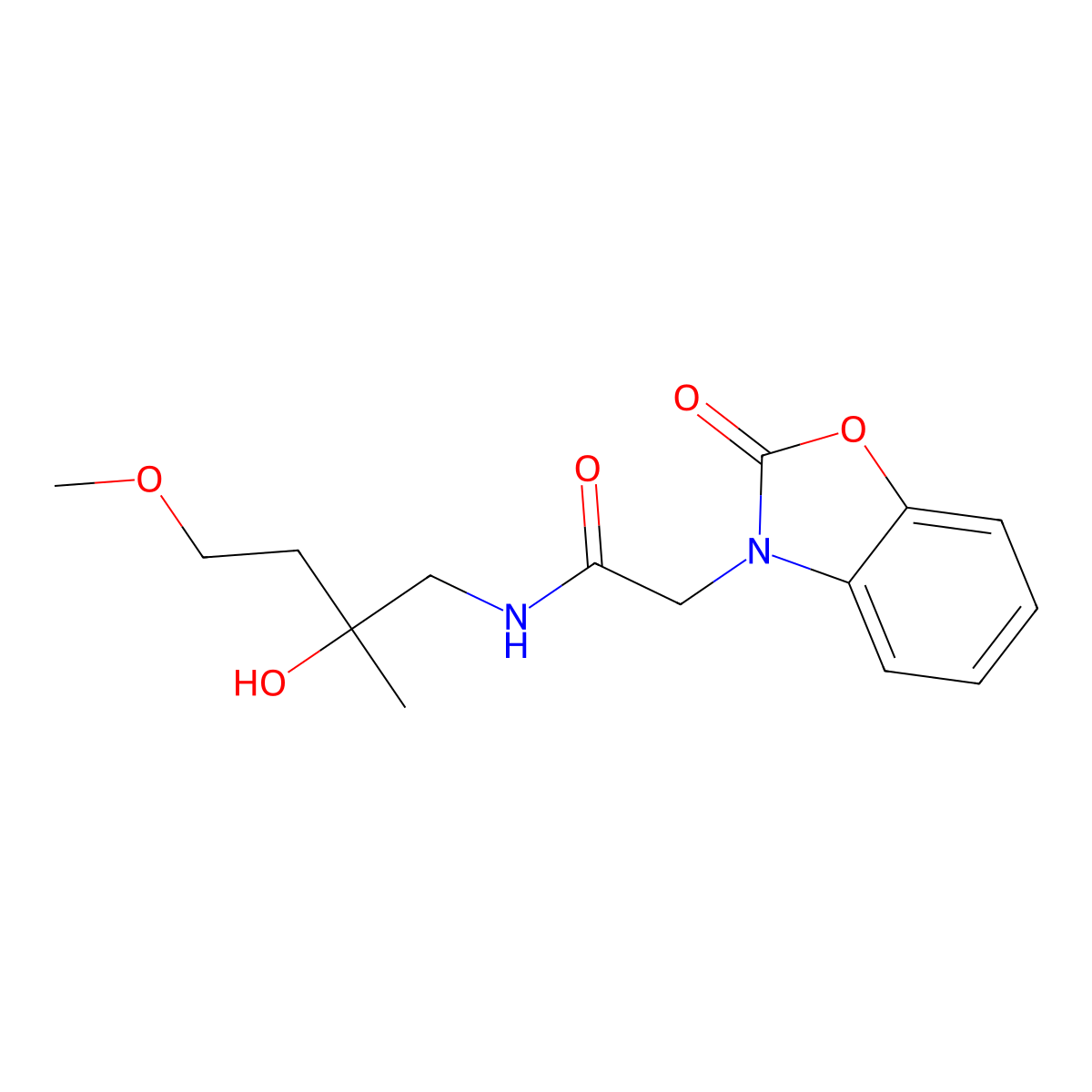N-(2-hydroxy-4-methoxy-2-methylbutyl)-2-(2-oxo-2,3-dihydro-1,3-benzoxazol-3-yl)acetamide molecular structure, CAS 2310139-98-9