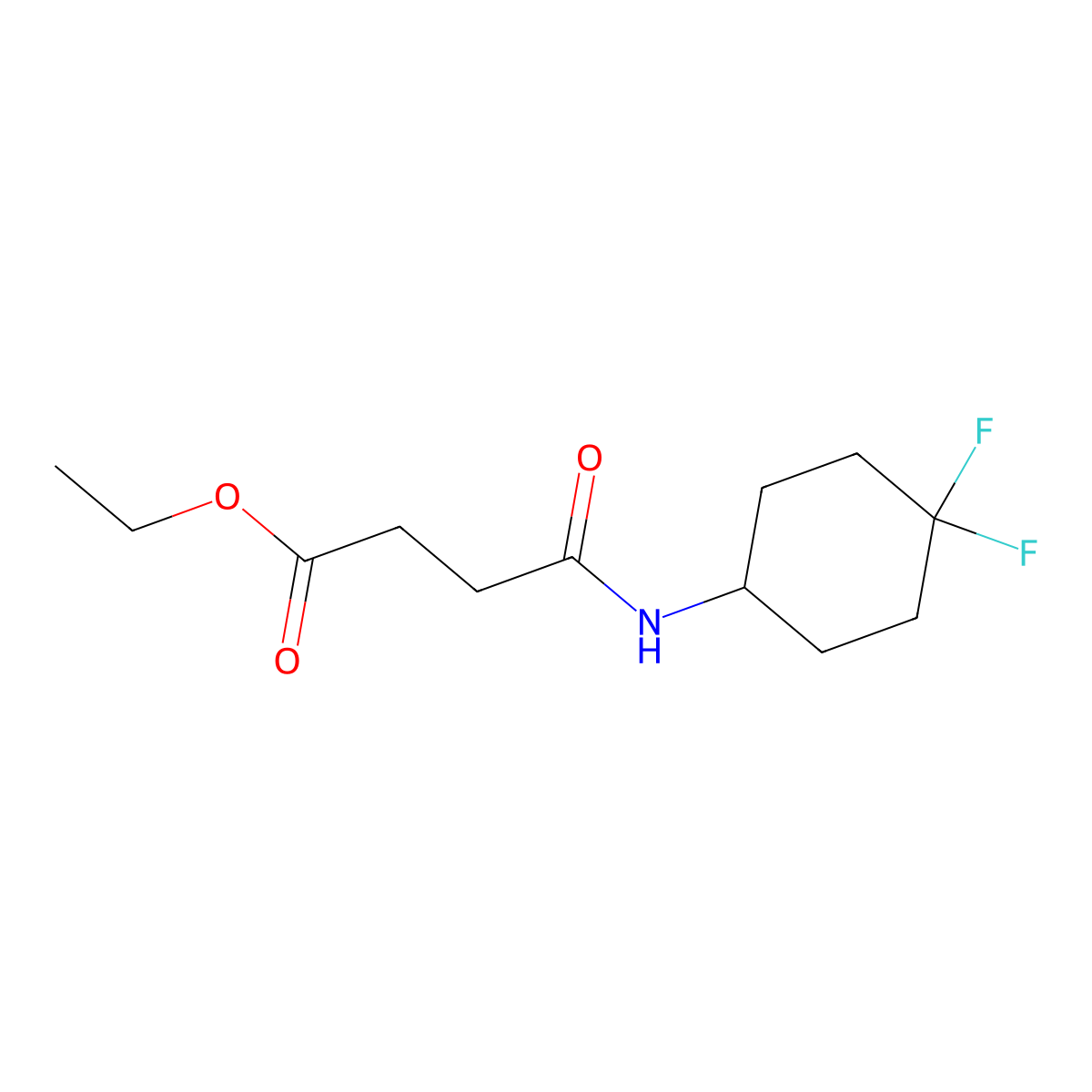 Ethyl 4-((4,4-difluorocyclohexyl)amino)-4-oxobutanoate molecular structure, CAS 2310140-01-1