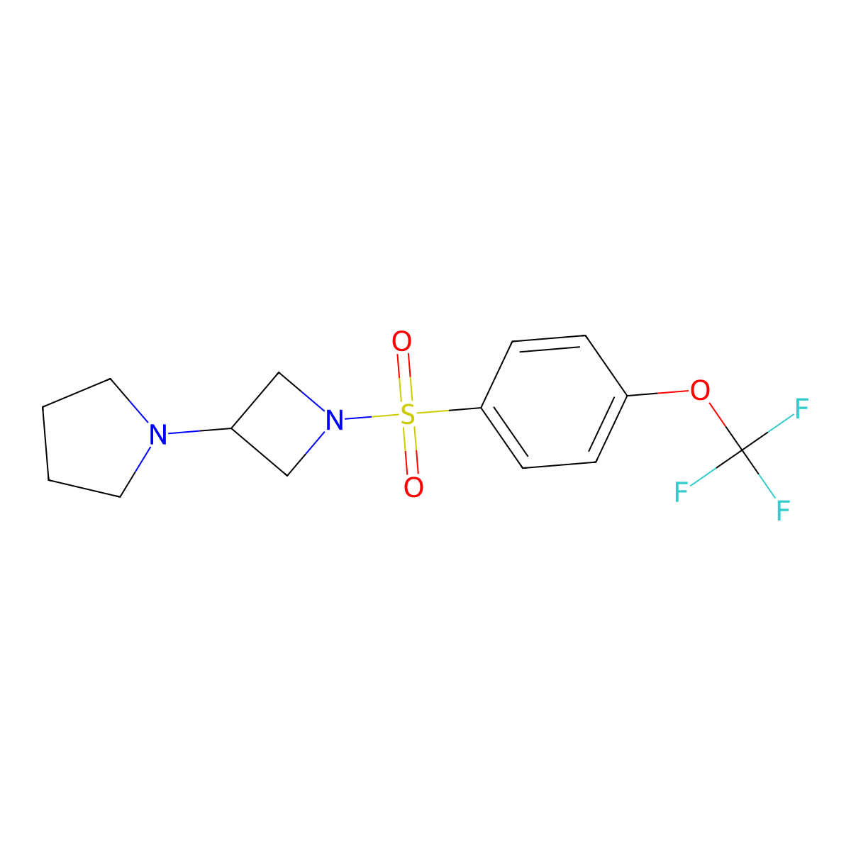 1-{1-[4-(Trifluoromethoxy)benzenesulfonyl]azetidin-3-yl}pyrrolidine molecular structure, CAS 2310140-18-0