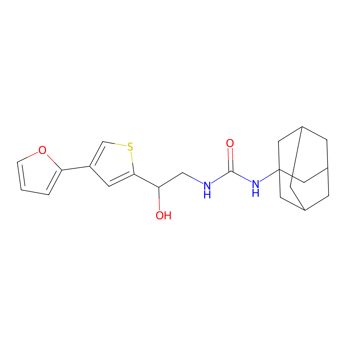 1-(1-Adamantyl)-3-[2-[4-(furan-2-yl)thiophen-2-yl]-2-hydroxyethyl]urea molecular structure, CAS 2310140-48-6