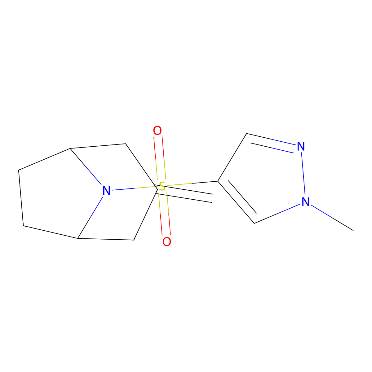 8-[(1-methyl-1H-pyrazol-4-yl)sulfonyl]-3-methylidene-8-azabicyclo[3.2.1]octane molecular structure, CAS 2310140-54-4