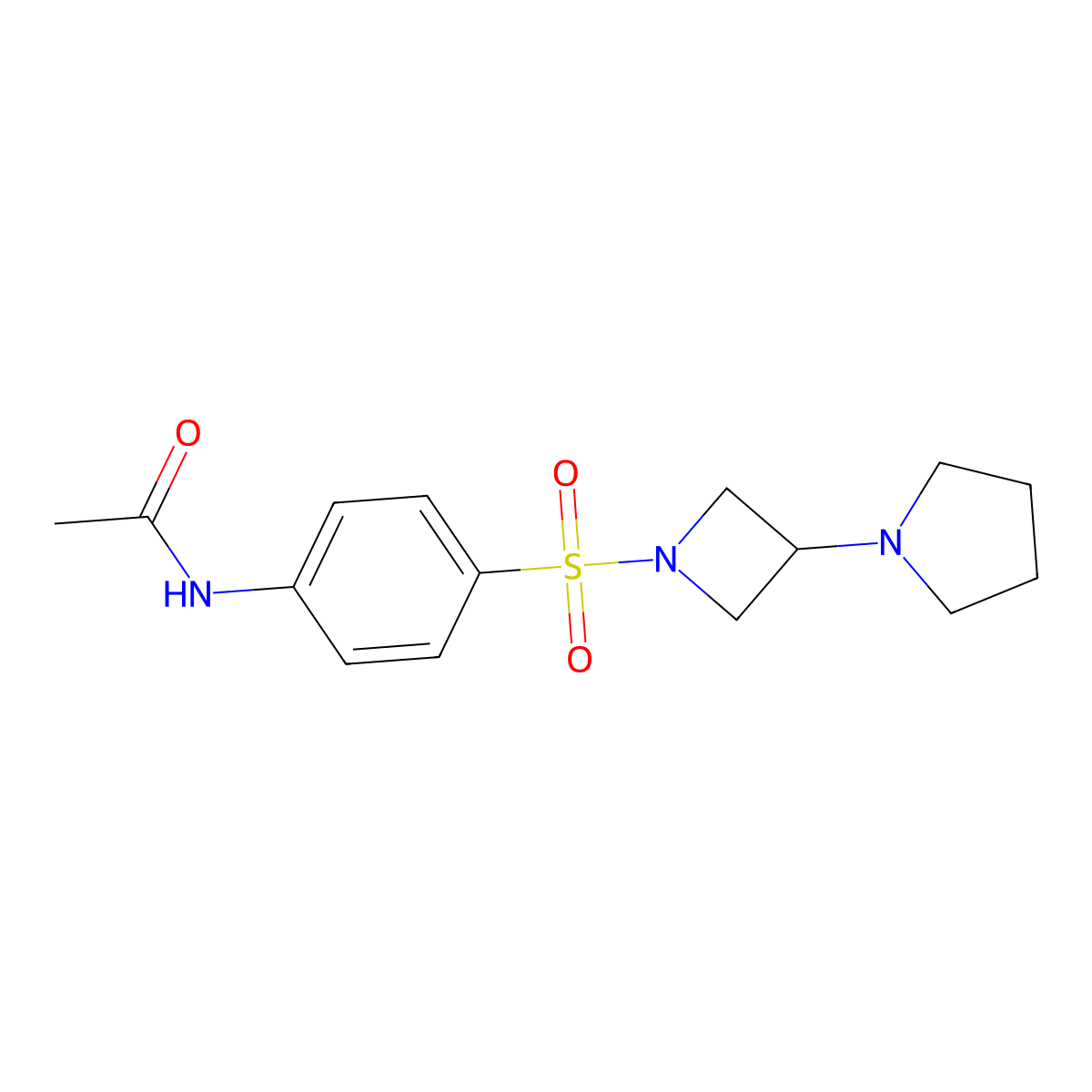 N-(4-{[3-(pyrrolidin-1-yl)azetidin-1-yl]sulfonyl}phenyl)acetamide molecular structure, CAS 2310140-58-8