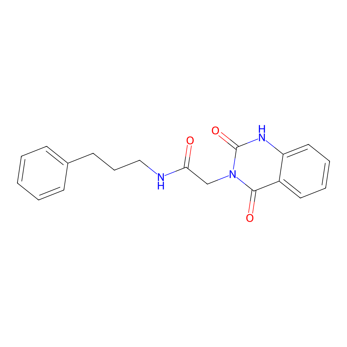 2-(2,4-dioxo-1H-quinazolin-3-yl)-N-(3-phenylpropyl)acetamide molecular structure, CAS 2310140-83-9