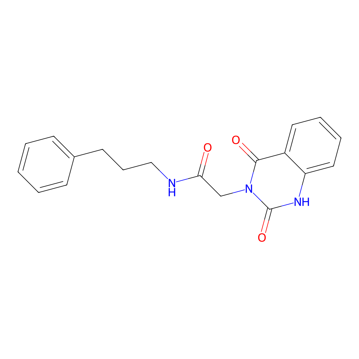 2-(2,4-dioxo-1H-quinazolin-3-yl)-N-(3-phenylpropyl)acetamide molecular structure, CAS 2310140-83-9