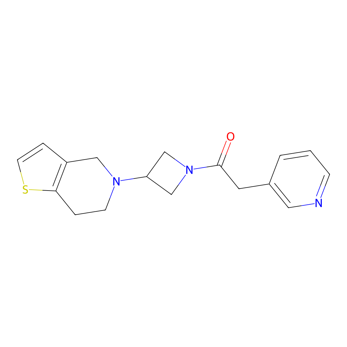 1-(3-(6,7-dihydrothieno[3,2-c]pyridin-5(4H)-yl)azetidin-1-yl)-2-(pyridin-3-yl)ethanone molecular structure, CAS 2310141-15-0