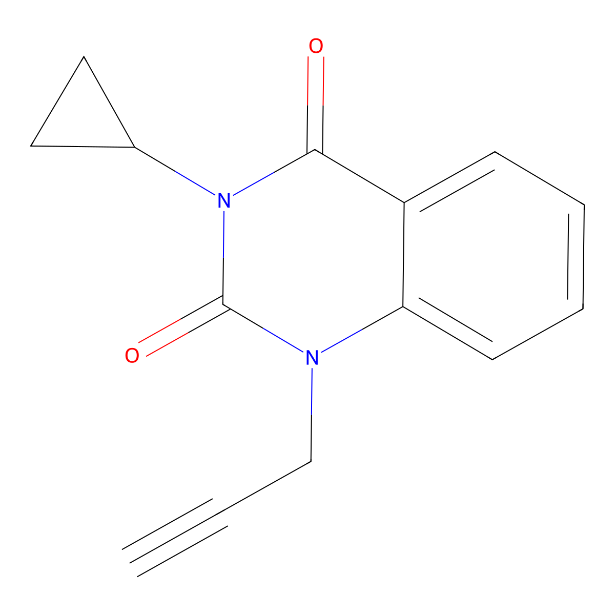 3-Cyclopropyl-1-prop-2-ynylquinazoline-2,4-dione molecular structure, CAS 2310141-53-6