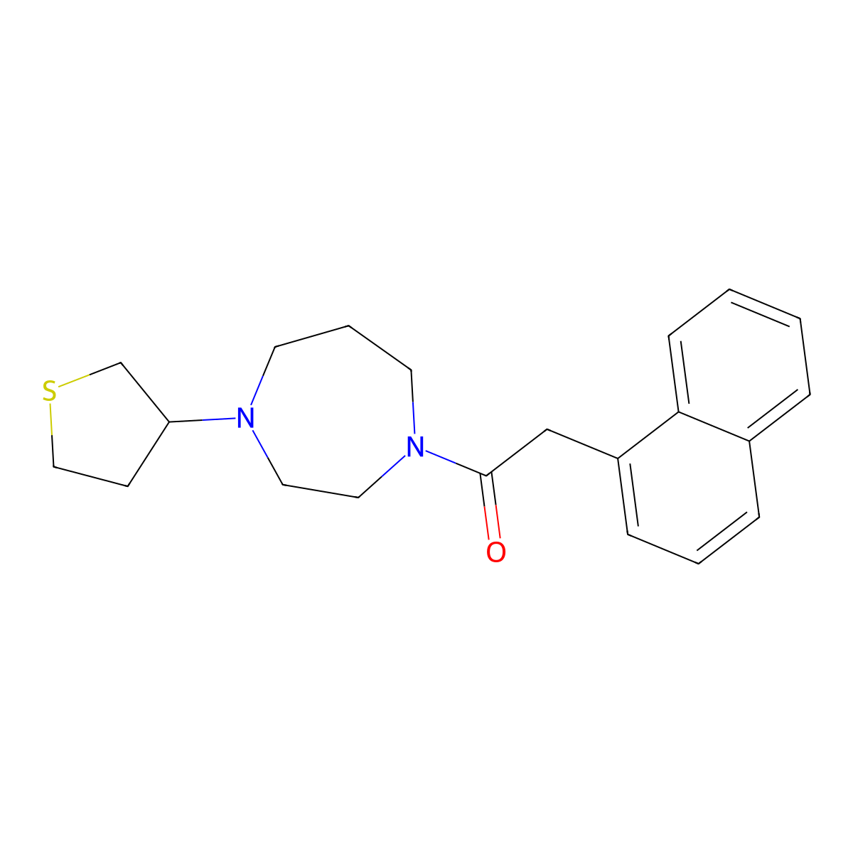 2-(Naphthalen-1-yl)-1-[4-(thiolan-3-yl)-1,4-diazepan-1-yl]ethan-1-one molecular structure, CAS 2310141-59-2
