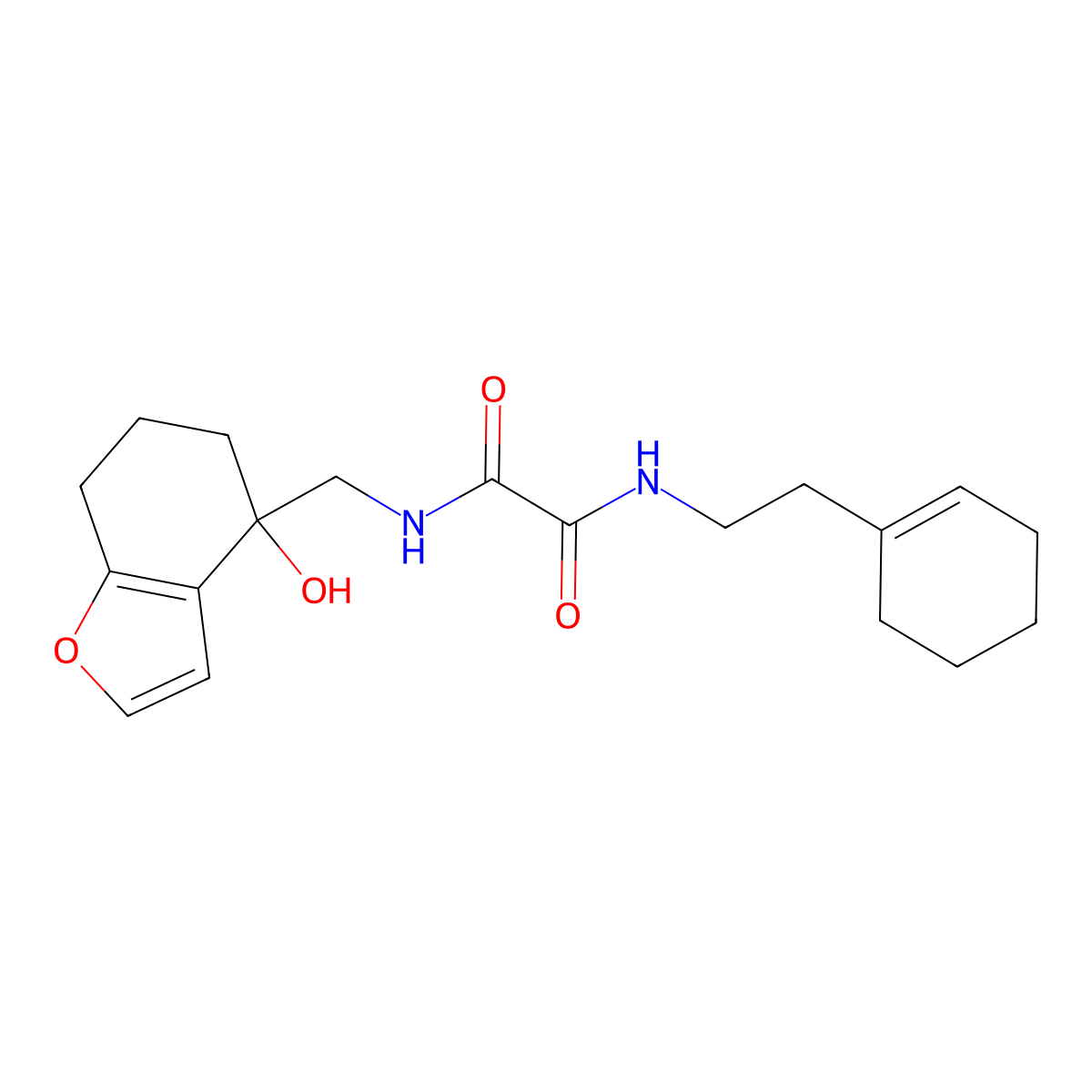 N1-(2-(cyclohex-1-en-1-yl)ethyl)-N2-((4-hydroxy-4,5,6,7-tetrahydrobenzofuran-4-yl)methyl)oxalamide molecular structure, CAS 2310141-73-0