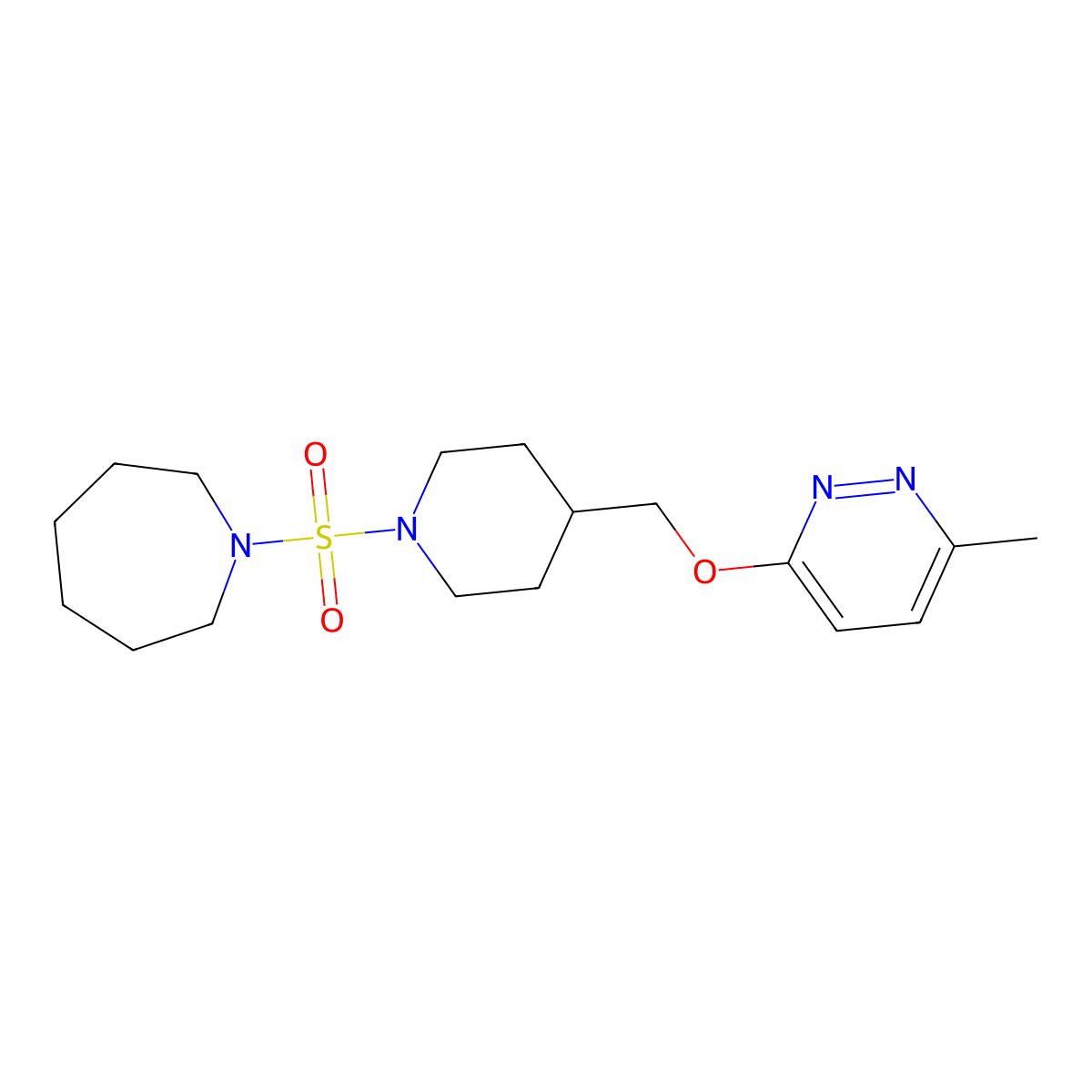 1-[(4-{[(6-Methylpyridazin-3-yl)oxy]methyl}piperidin-1-yl)sulfonyl]azepane molecular structure, CAS 2310141-98-9