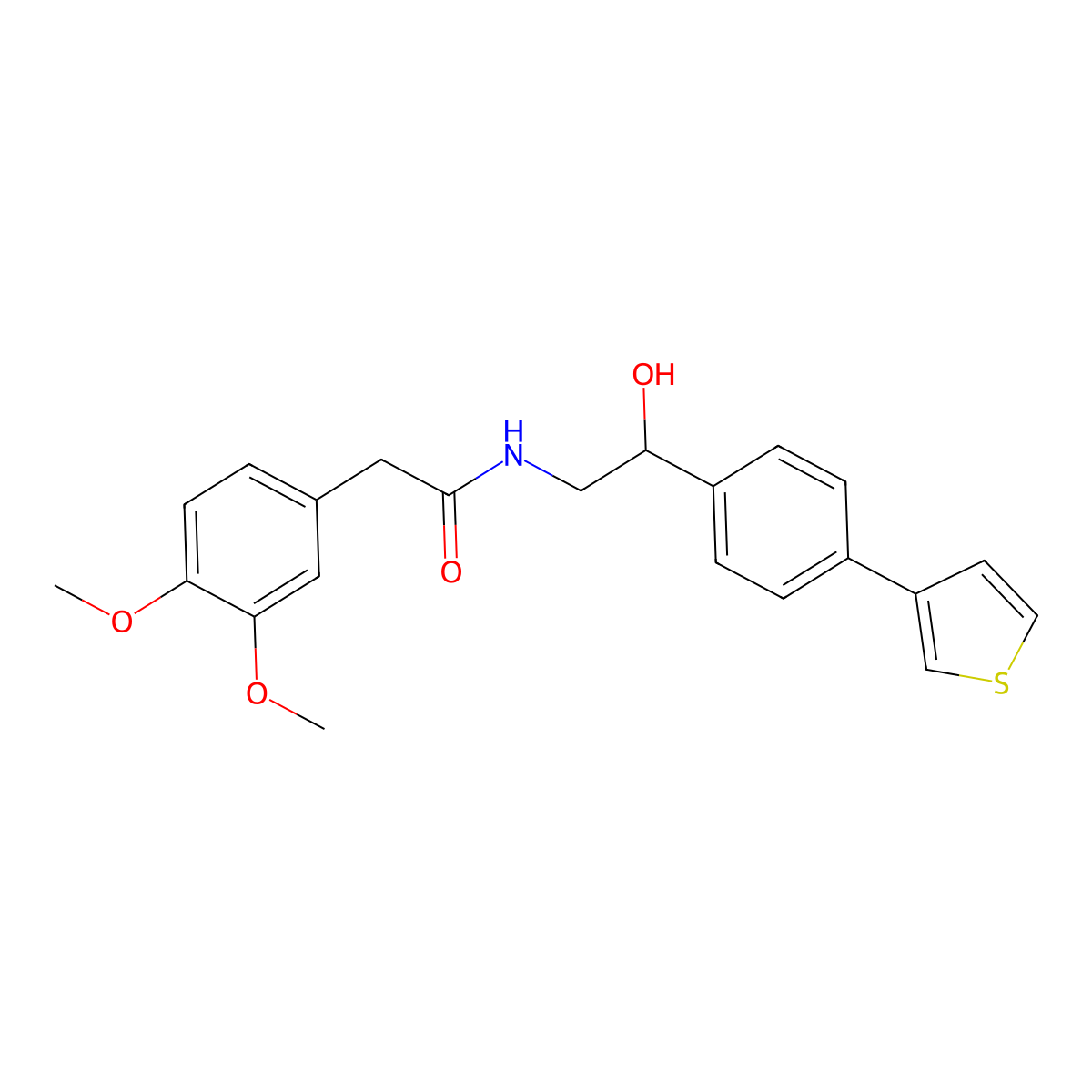 2-(3,4-dimethoxyphenyl)-N-{2-hydroxy-2-[4-(thiophen-3-yl)phenyl]ethyl}acetamide molecular structure, CAS 2310142-10-8