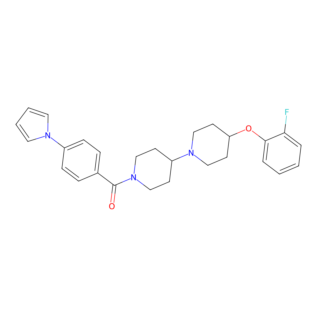 4-(2-fluorophenoxy)-1'-[4-(1H-pyrrol-1-yl)benzoyl]-1,4'-bipiperidine molecular structure, CAS 2310142-58-4