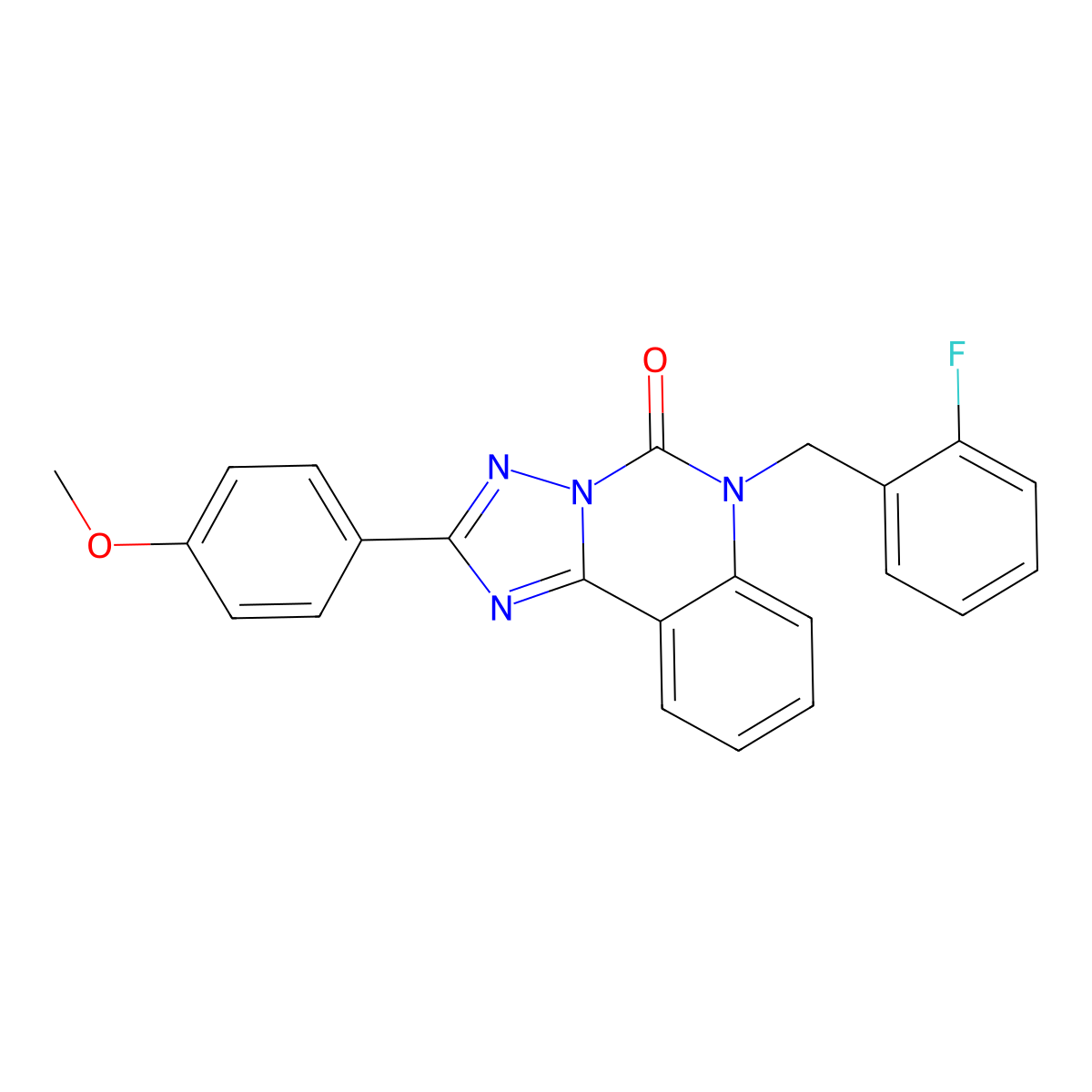 6-[(2-fluorophenyl)methyl]-2-(4-methoxyphenyl)-5H,6H-[1,2,4]triazolo[1,5-c]quinazolin-5-one molecular structure, CAS 2310142-86-8