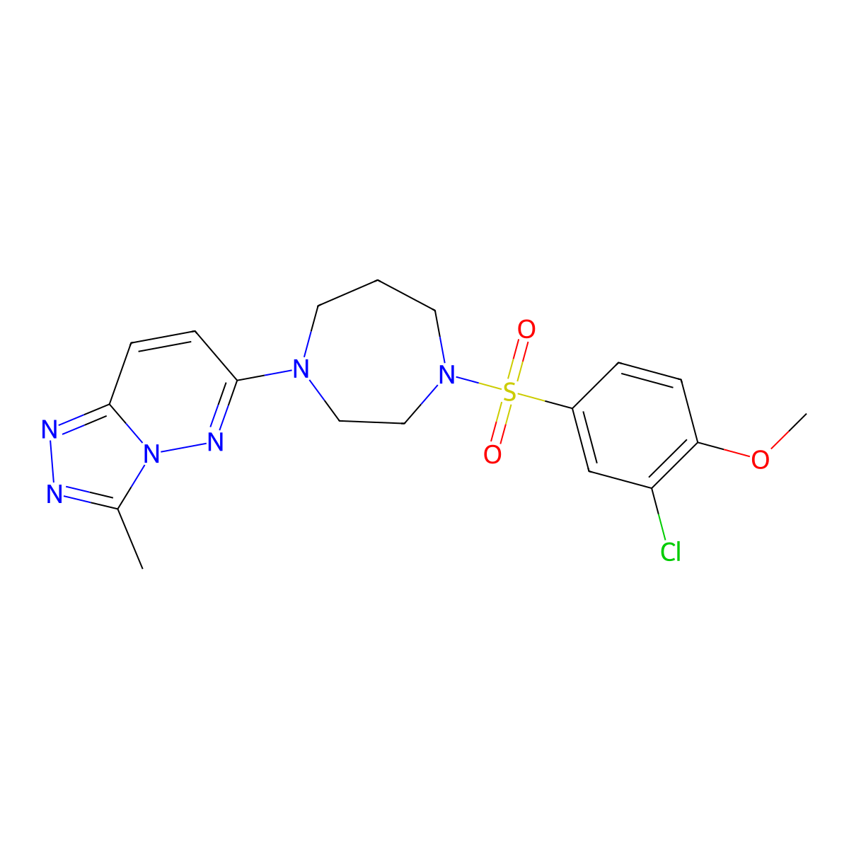 1-(3-Chloro-4-methoxybenzenesulfonyl)-4-{3-methyl-[1,2,4]triazolo[4,3-b]pyridazin-6-yl}-1,4-diazepane molecular structure, CAS 2310143-00-9