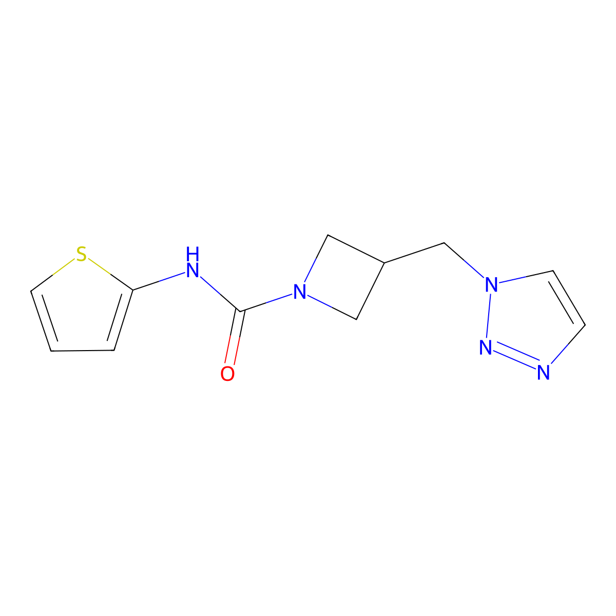 N-(thiophen-2-yl)-3-[(1H-1,2,3-triazol-1-yl)methyl]azetidine-1-carboxamide molecular structure, CAS 2310143-12-3