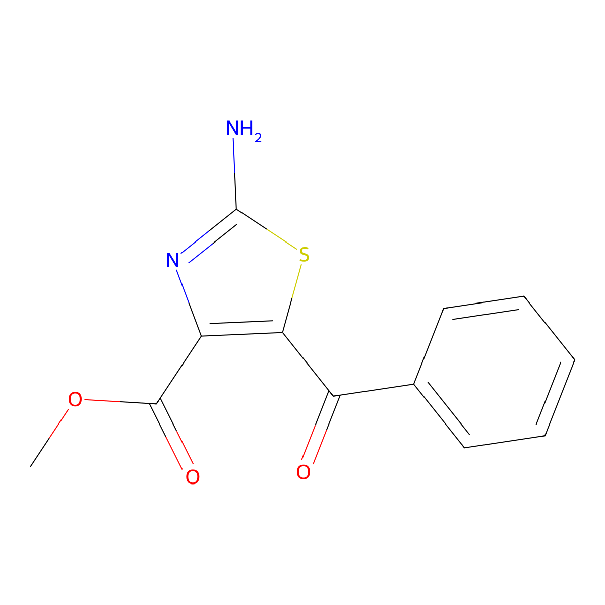 Methyl 2-amino-5-benzoyl-1,3-thiazole-4-carboxylate molecular structure, CAS 2310143-59-8