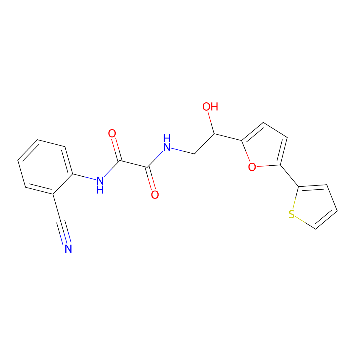 N'-(2-cyanophenyl)-N-{2-hydroxy-2-[5-(thiophen-2-yl)furan-2-yl]ethyl}ethanediamide molecular structure, CAS 2310143-66-7