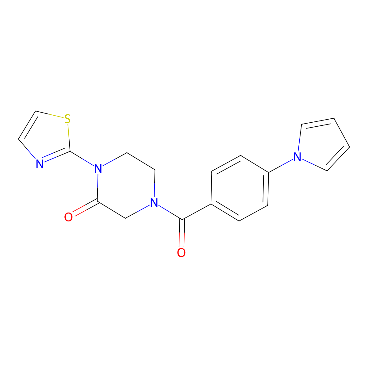 4-(4-(1H-pyrrol-1-yl)benzoyl)-1-(thiazol-2-yl)piperazin-2-one molecular structure, CAS 2310144-07-9