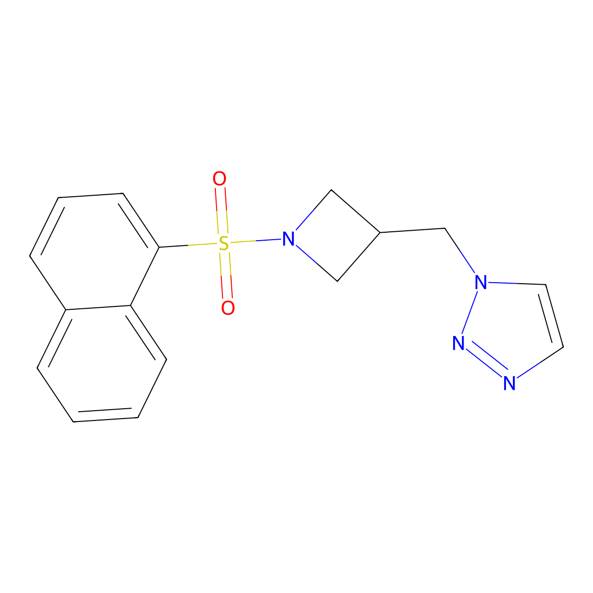 1-{[1-(naphthalene-1-sulfonyl)azetidin-3-yl]methyl}-1H-1,2,3-triazole molecular structure, CAS 2310144-10-4