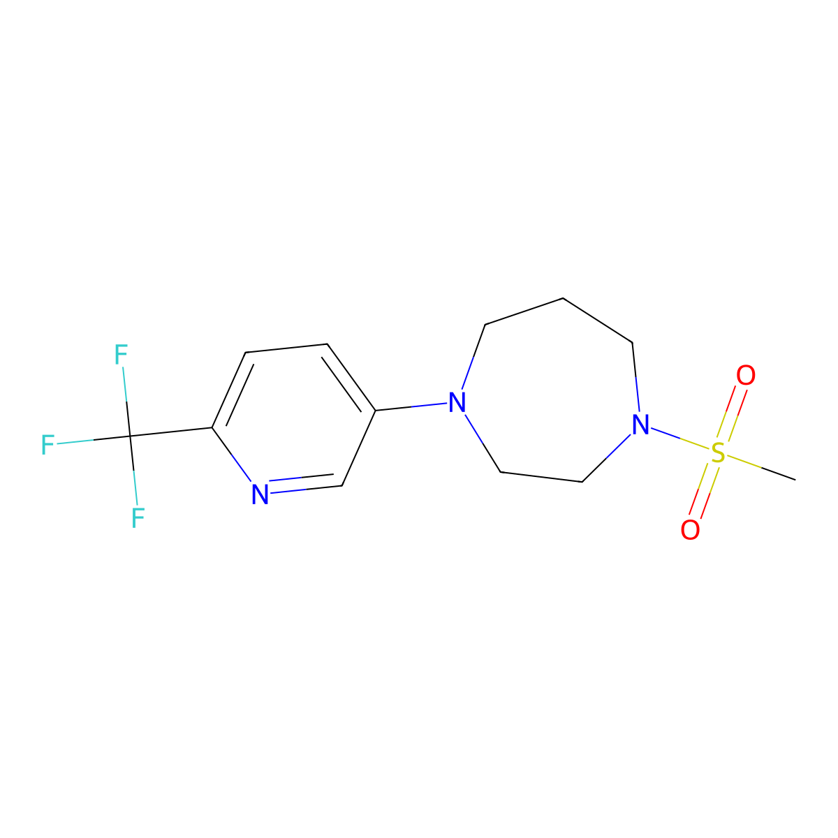 1-Methanesulfonyl-4-[6-(trifluoromethyl)pyridin-3-yl]-1,4-diazepane molecular structure, CAS 2310144-18-2
