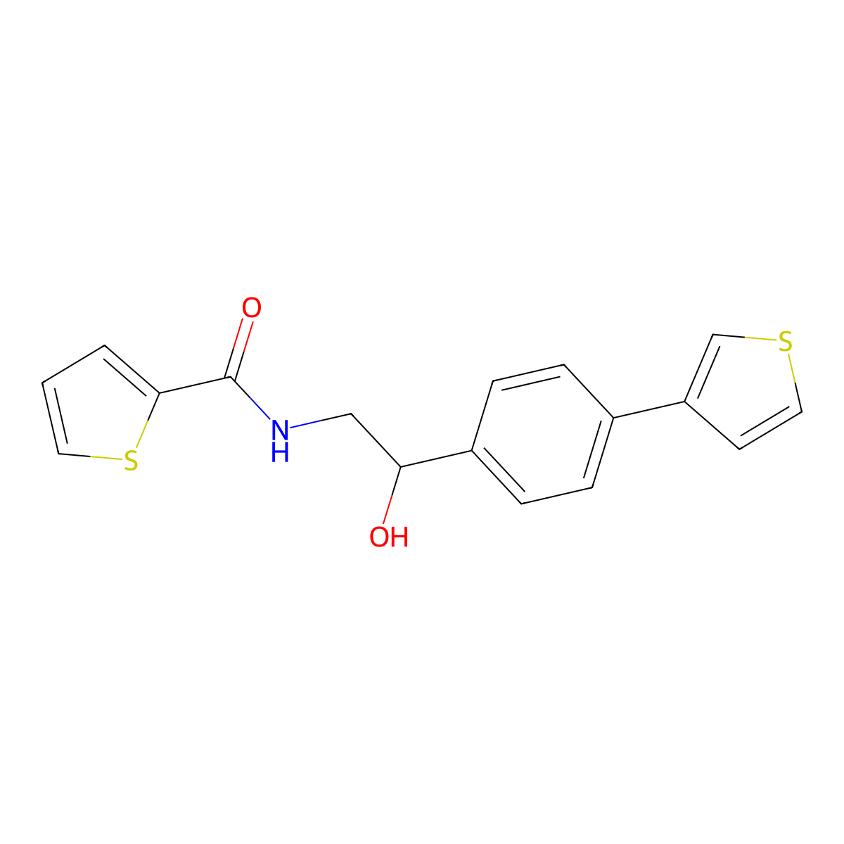N-{2-hydroxy-2-[4-(thiophen-3-yl)phenyl]ethyl}thiophene-2-carboxamide molecular structure, CAS 2310144-30-8