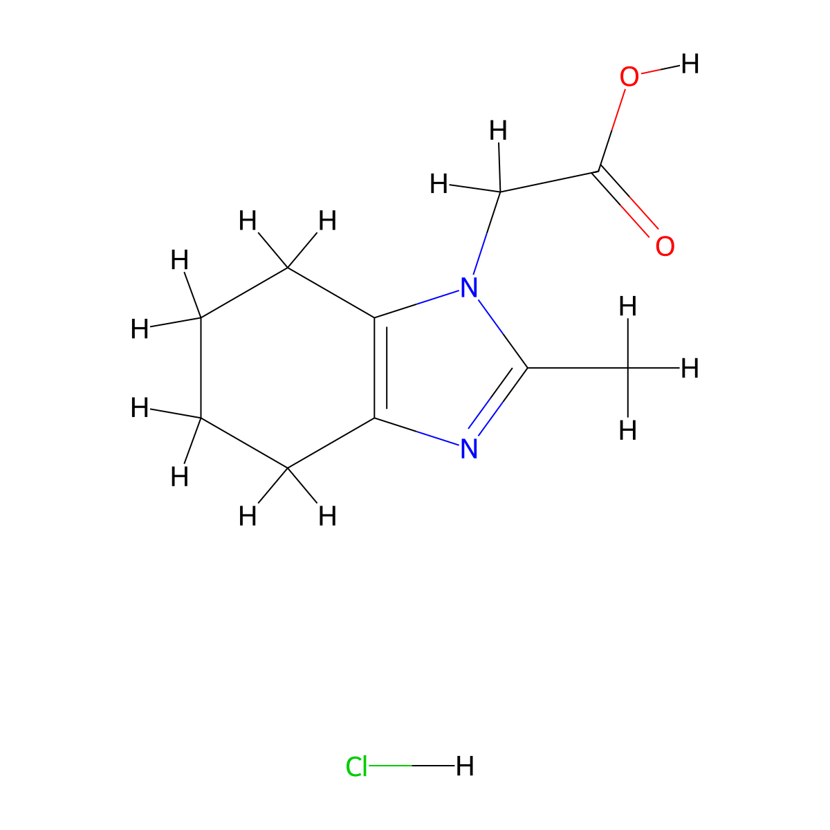 2-(2-methyl-4,5,6,7-tetrahydro-1H-1,3-benzodiazol-1-yl)acetic acid hydrochloride molecular structure, CAS 2310144-69-3