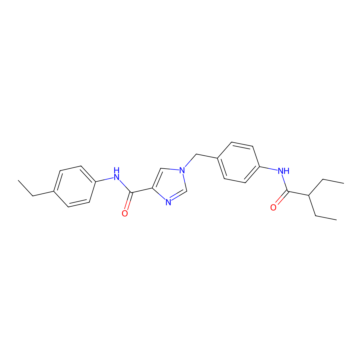 1-{[4-(2-ethylbutanamido)phenyl]methyl}-N-(4-ethylphenyl)-1H-imidazole-4-carboxamide molecular structure, CAS 2310144-70-6