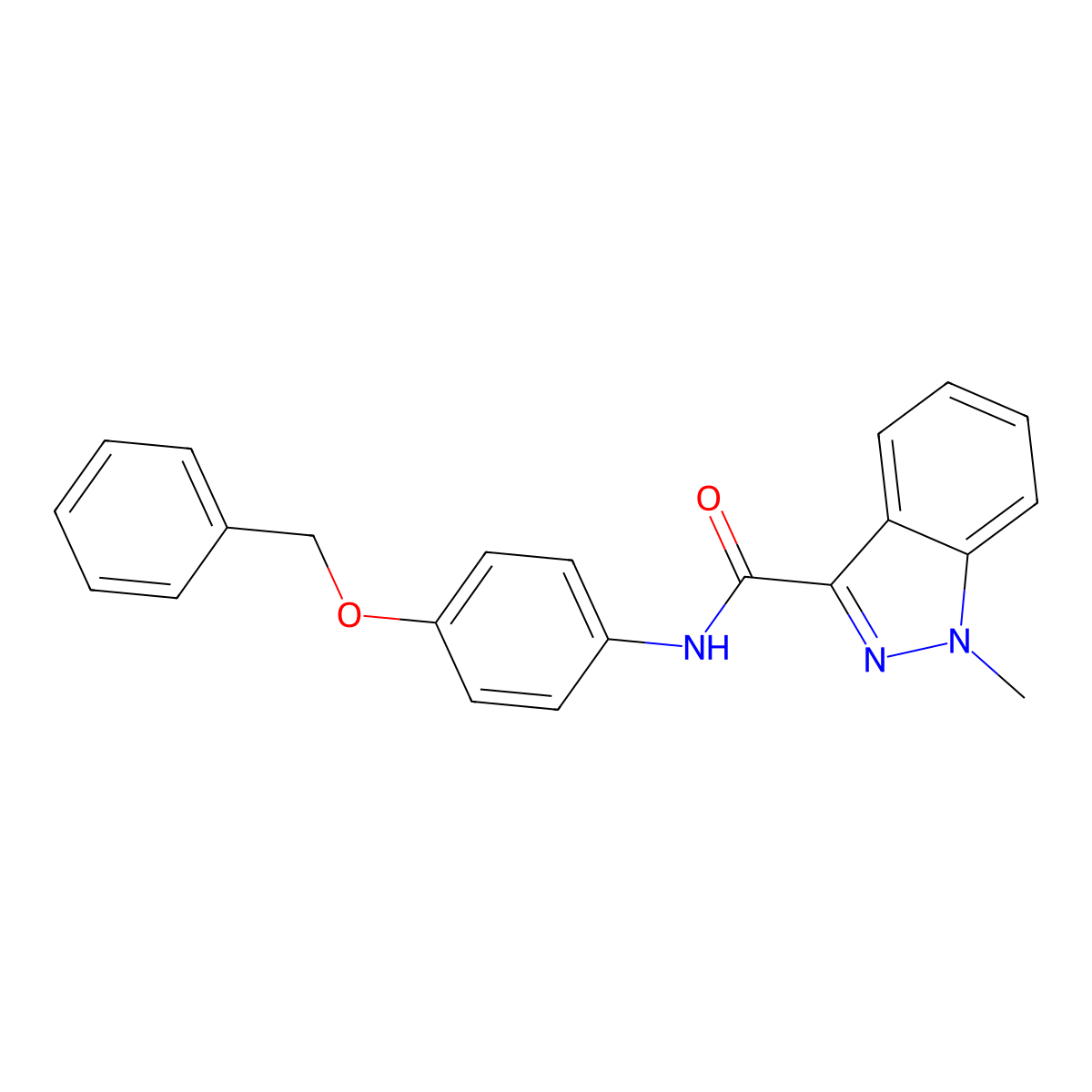 N-[4-(benzyloxy)phenyl]-1-methyl-1H-indazole-3-carboxamide molecular structure, CAS 2310145-45-8