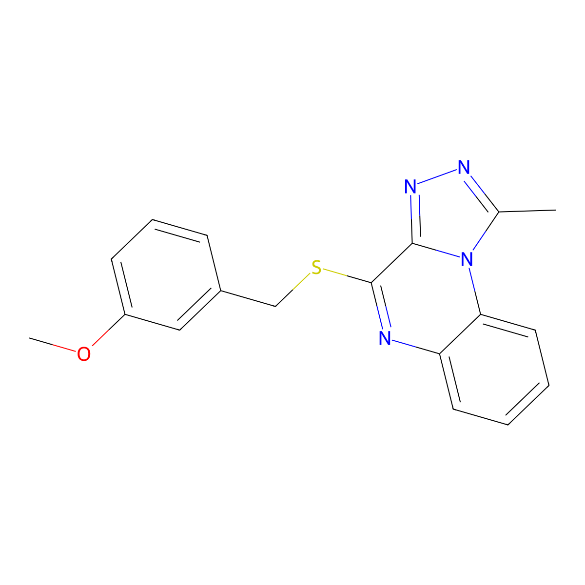 4-{[(3-Methoxyphenyl)methyl]sulfanyl}-1-methyl-[1,2,4]triazolo[4,3-a]quinoxaline molecular structure, CAS 2310145-48-1