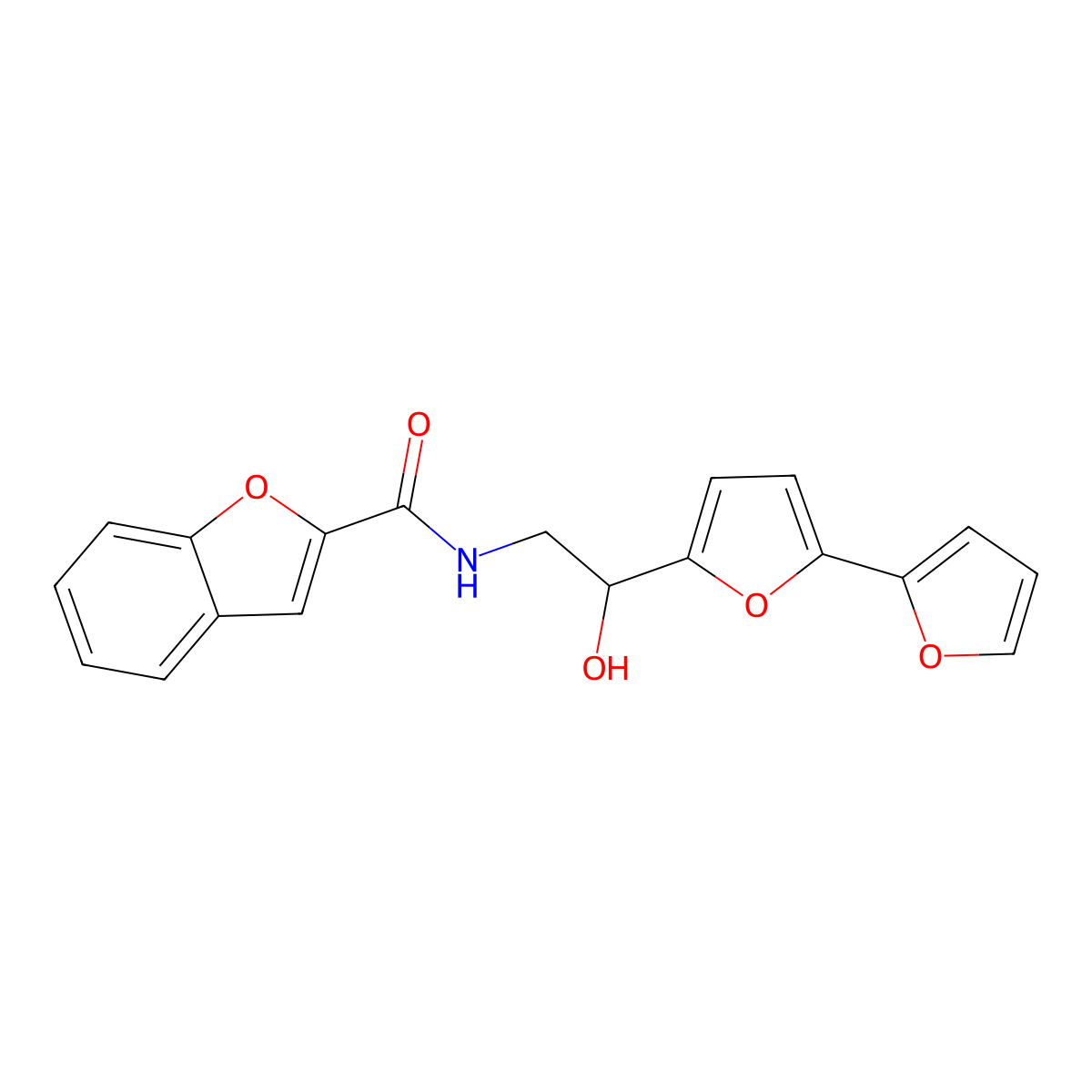 N-(2-{[2,2'-bifuran]-5-yl}-2-hydroxyethyl)-1-benzofuran-2-carboxamide molecular structure, CAS 2310145-74-3