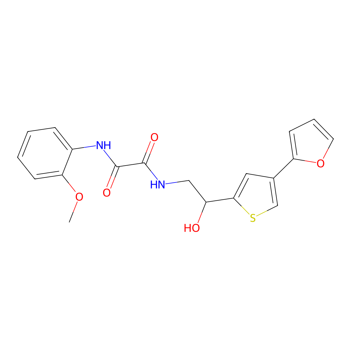 N-{2-[4-(furan-2-yl)thiophen-2-yl]-2-hydroxyethyl}-N'-(2-methoxyphenyl)ethanediamide molecular structure, CAS 2310146-48-4
