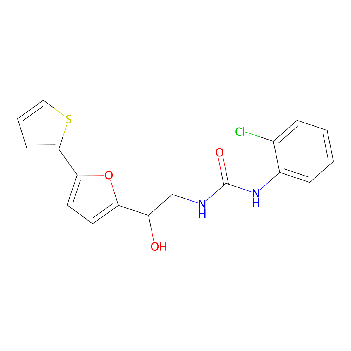 1-(2-Chlorophenyl)-3-{2-hydroxy-2-[5-(thiophen-2-yl)furan-2-yl]ethyl}urea molecular structure, CAS 2310146-60-0