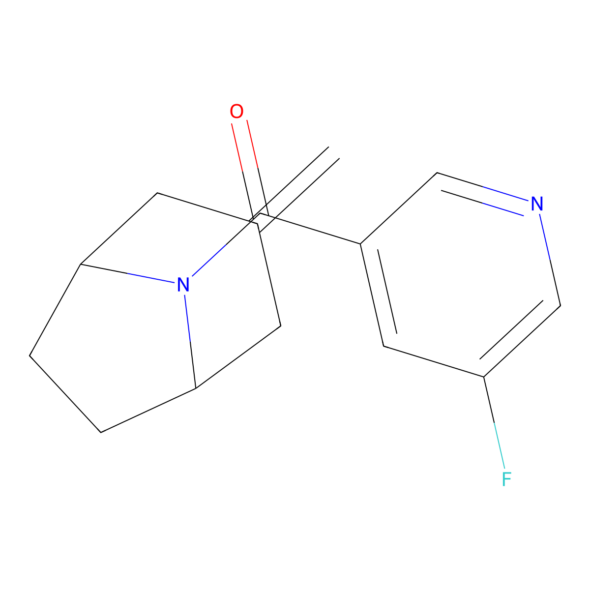 8-(5-Fluoropyridine-3-carbonyl)-3-methylidene-8-azabicyclo[3.2.1]octane molecular structure, CAS 2310147-69-2