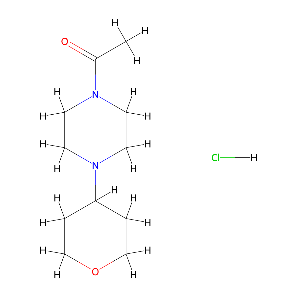 1-[4-(Oxan-4-yl)piperazin-1-yl]ethan-1-one hydrochloride molecular structure, CAS 2310147-86-3