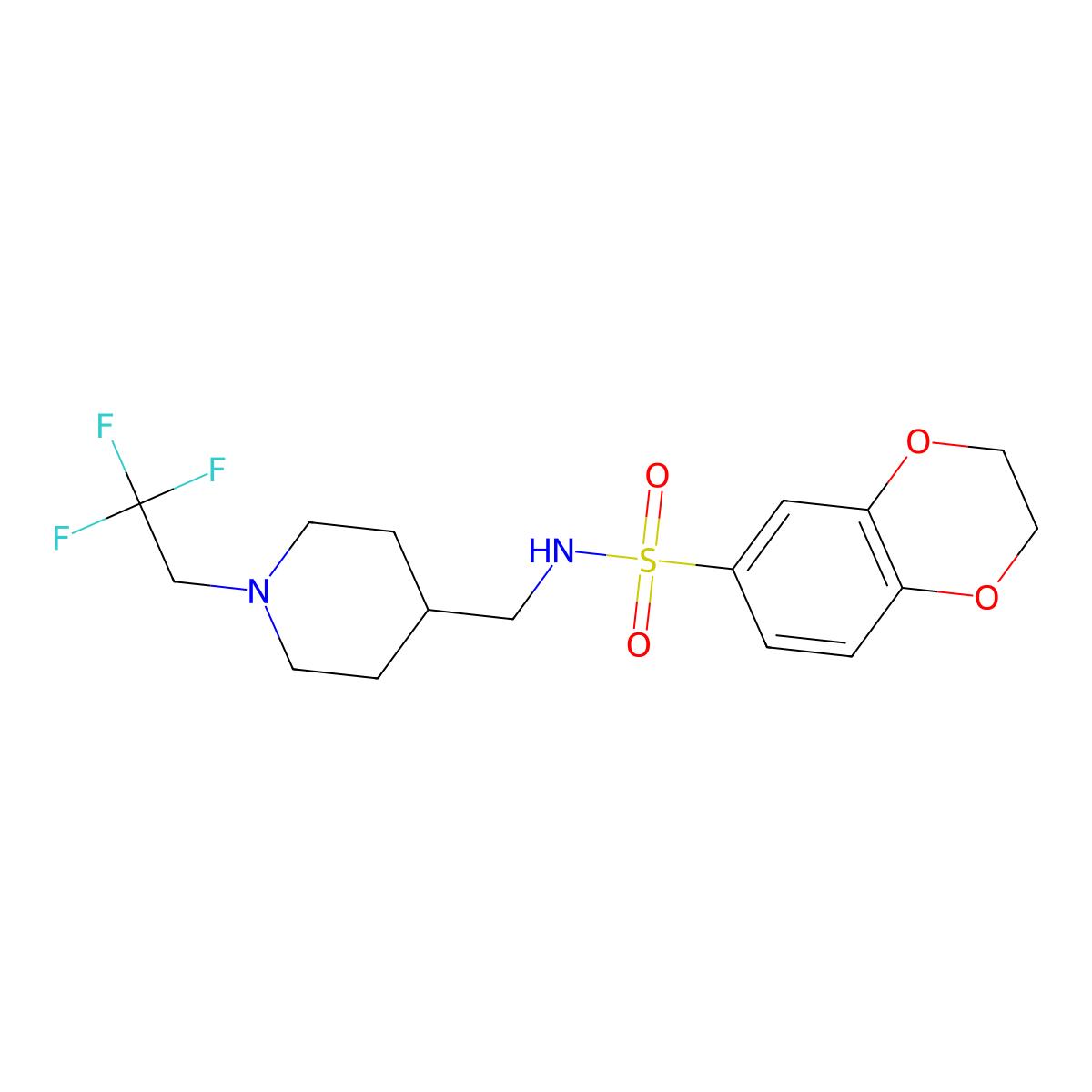 N-{[1-(2,2,2-trifluoroethyl)piperidin-4-yl]methyl}-2,3-dihydro-1,4-benzodioxine-6-sulfonamide molecular structure, CAS 2310152-33-9