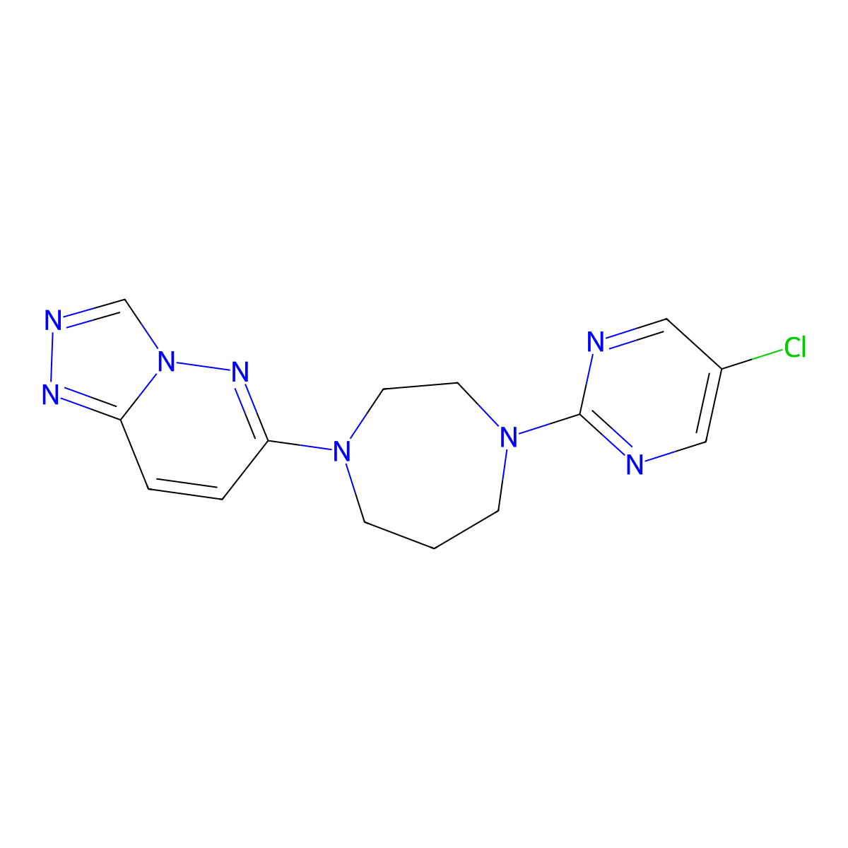 1-(5-Chloropyrimidin-2-yl)-4-{[1,2,4]triazolo[4,3-b]pyridazin-6-yl}-1,4-diazepane molecular structure, CAS 2310152-65-7