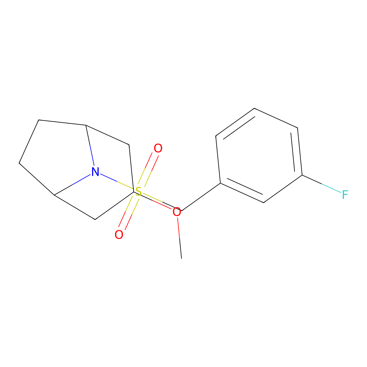 (1R,5S)-8-((3-fluorobenzyl)sulfonyl)-3-methoxy-8-azabicyclo[3.2.1]octane molecular structure, CAS 2310152-90-8